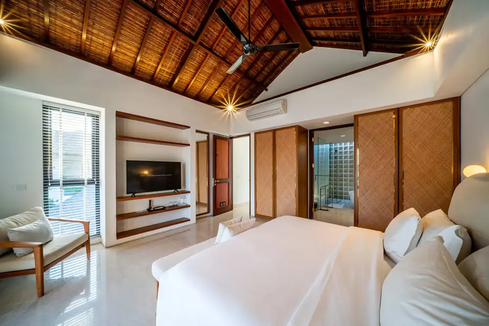 Bedroom facing the pool